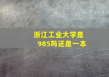 浙江工业大学是985吗还是一本