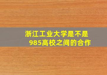 浙江工业大学是不是985高校之间的合作