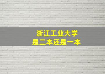 浙江工业大学是二本还是一本