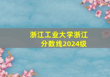 浙江工业大学浙江分数线2024级