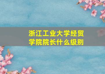 浙江工业大学经贸学院院长什么级别