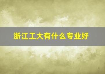 浙江工大有什么专业好