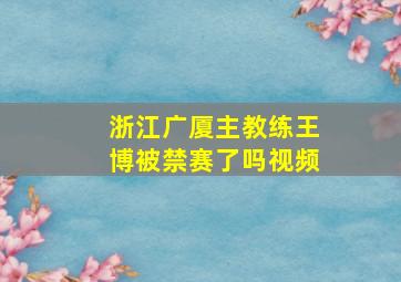 浙江广厦主教练王博被禁赛了吗视频