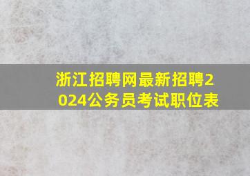 浙江招聘网最新招聘2024公务员考试职位表