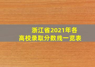 浙江省2021年各高校录取分数线一览表