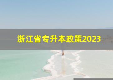 浙江省专升本政策2023