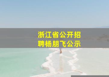 浙江省公开招聘杨朋飞公示