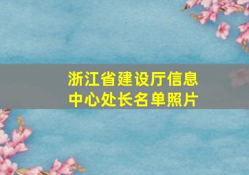 浙江省建设厅信息中心处长名单照片