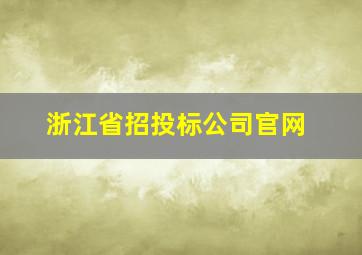 浙江省招投标公司官网