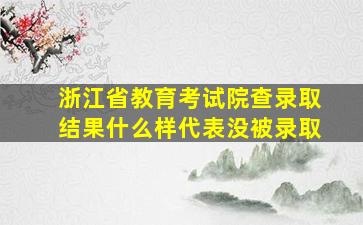 浙江省教育考试院查录取结果什么样代表没被录取