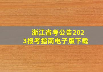 浙江省考公告2023报考指南电子版下载