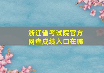 浙江省考试院官方网查成绩入口在哪