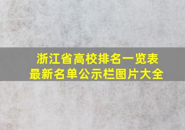 浙江省高校排名一览表最新名单公示栏图片大全