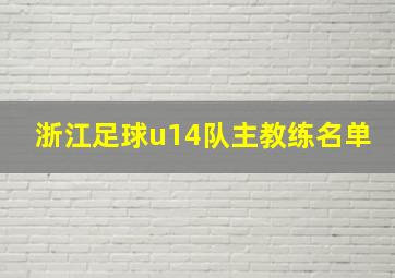 浙江足球u14队主教练名单