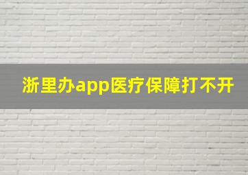 浙里办app医疗保障打不开