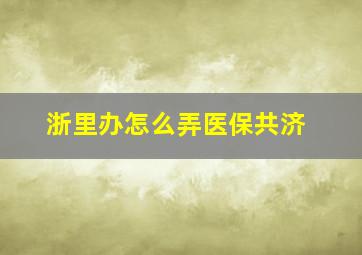 浙里办怎么弄医保共济