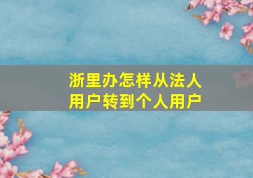 浙里办怎样从法人用户转到个人用户