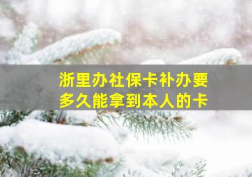 浙里办社保卡补办要多久能拿到本人的卡