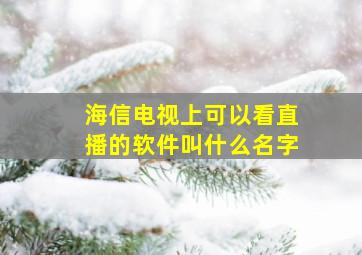 海信电视上可以看直播的软件叫什么名字