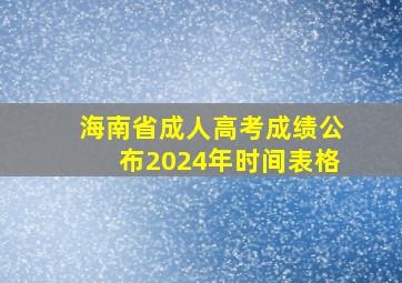 海南省成人高考成绩公布2024年时间表格