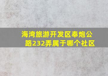 海湾旅游开发区奉炮公路232弄属于哪个社区