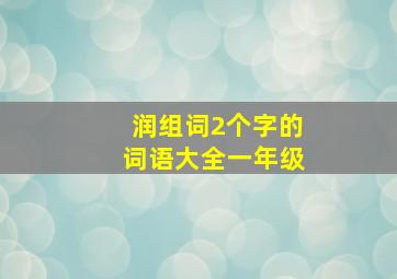 润组词2个字的词语大全一年级