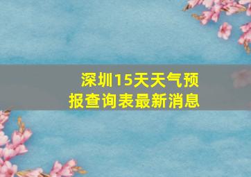 深圳15天天气预报查询表最新消息