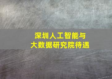 深圳人工智能与大数据研究院待遇