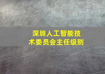 深圳人工智能技术委员会主任级别