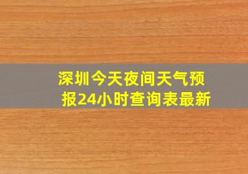 深圳今天夜间天气预报24小时查询表最新