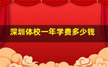 深圳体校一年学费多少钱