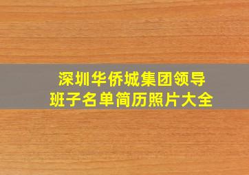 深圳华侨城集团领导班子名单简历照片大全