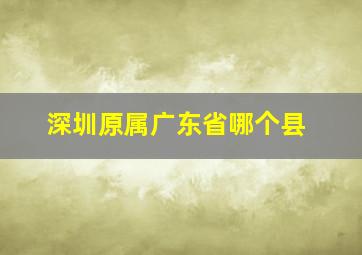 深圳原属广东省哪个县