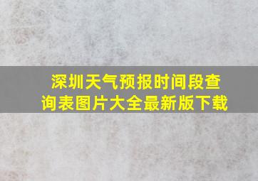 深圳天气预报时间段查询表图片大全最新版下载