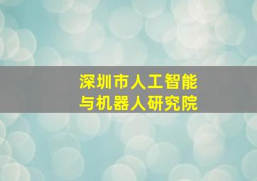 深圳市人工智能与机器人研究院