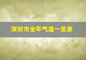 深圳市全年气温一览表