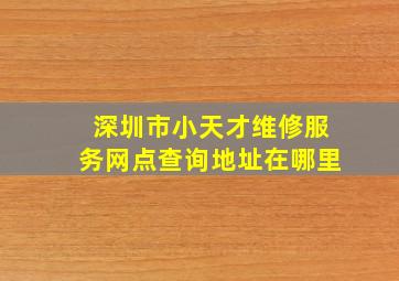 深圳市小天才维修服务网点查询地址在哪里