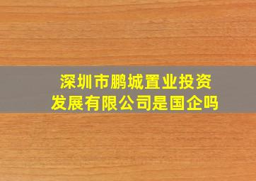 深圳市鹏城置业投资发展有限公司是国企吗