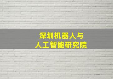 深圳机器人与人工智能研究院