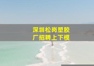 深圳松岗塑胶厂招聘上下模