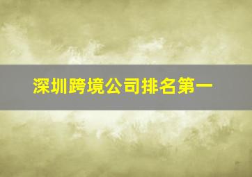 深圳跨境公司排名第一