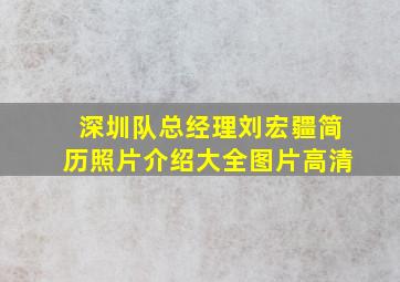 深圳队总经理刘宏疆简历照片介绍大全图片高清