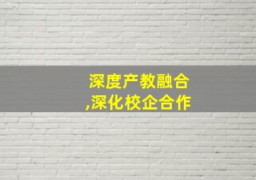 深度产教融合,深化校企合作