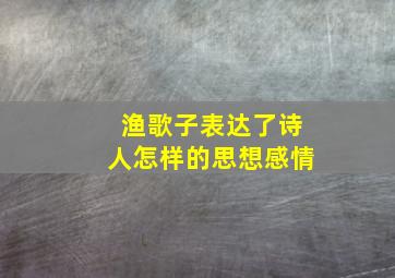 渔歌子表达了诗人怎样的思想感情