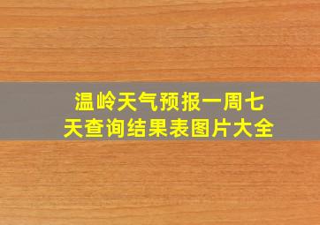 温岭天气预报一周七天查询结果表图片大全