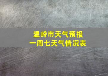 温岭市天气预报一周七天气情况表