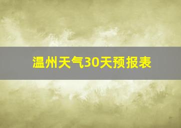 温州天气30天预报表