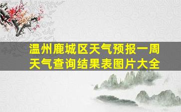 温州鹿城区天气预报一周天气查询结果表图片大全