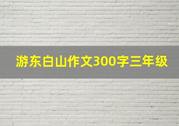 游东白山作文300字三年级