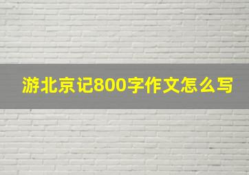 游北京记800字作文怎么写